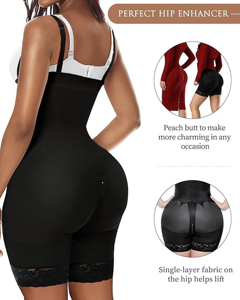 Shapshe® Moldeador Corporal Control de Abdomen Levanta Glúteos Adelgazante de Muslos Faja Plus Moldeadora con Cremallera en la Entrepierna