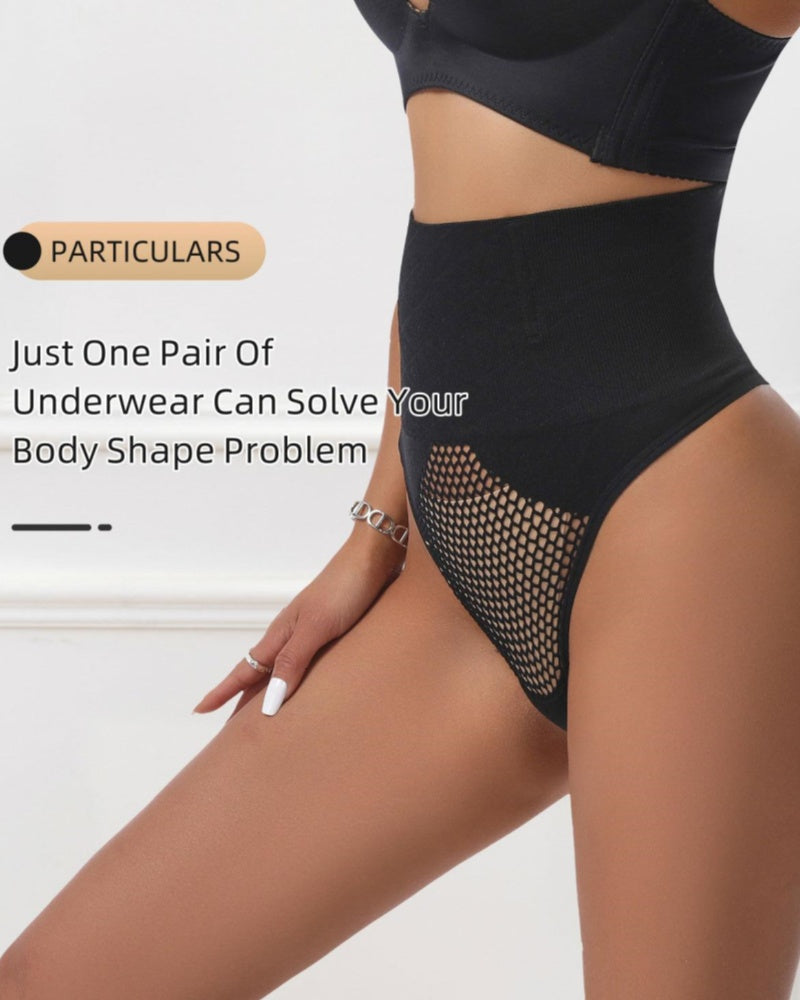 Faja Moldeadora Fina de Cintura Alta Hueca con Diseño para Abdomen en Estilo Tanga