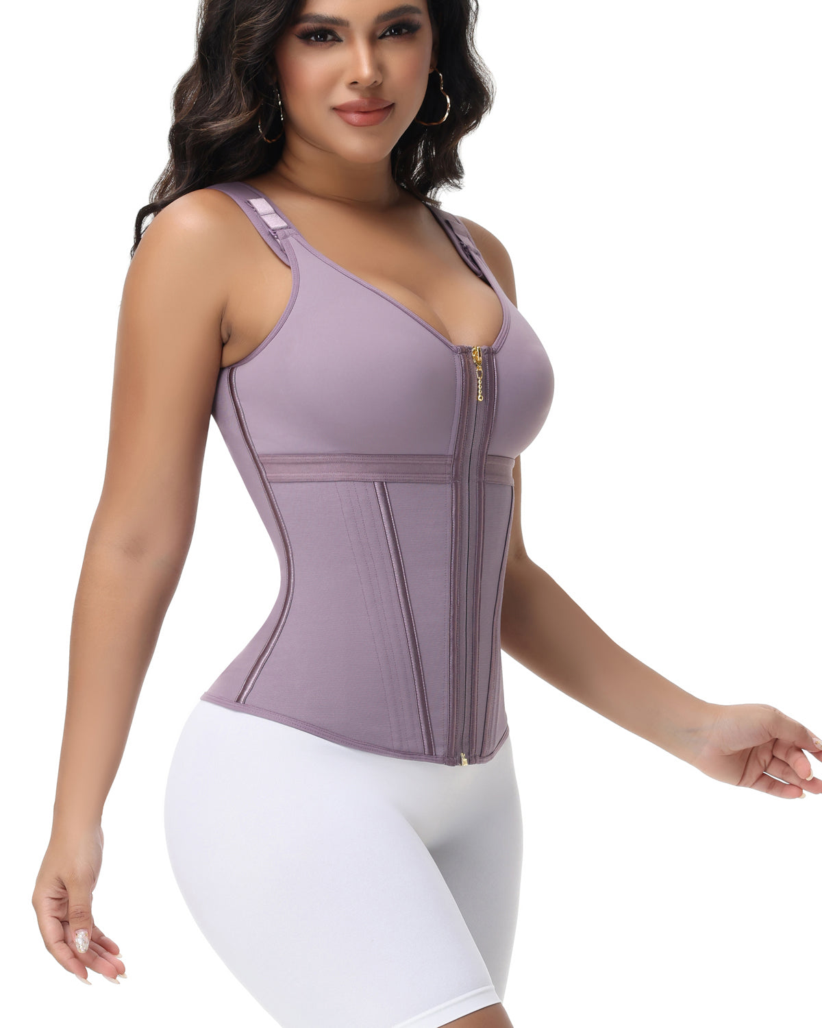 Shapshe® Fajas Colombianas Trainer de Cintura con Cremallera Frontal, Varillas de Acero y Control de Abdomen