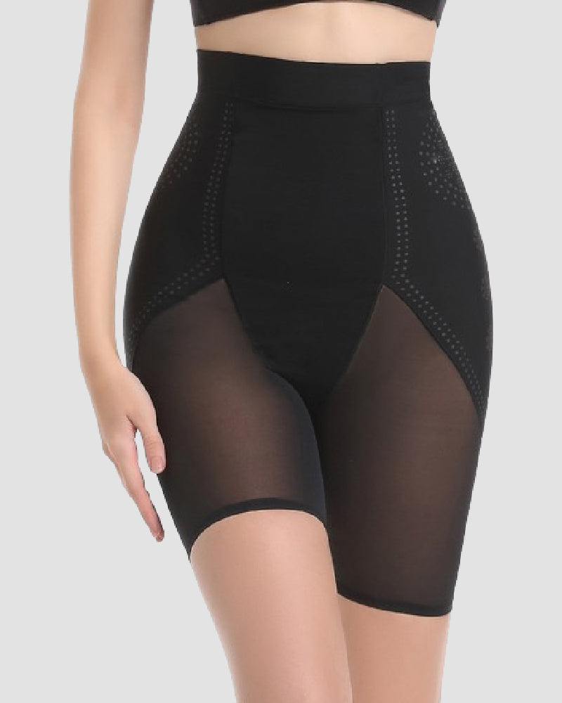 Shorts moldeadores de compresión sin costuras de malla transpirable, control de abdomen y adelgazantes de muslos