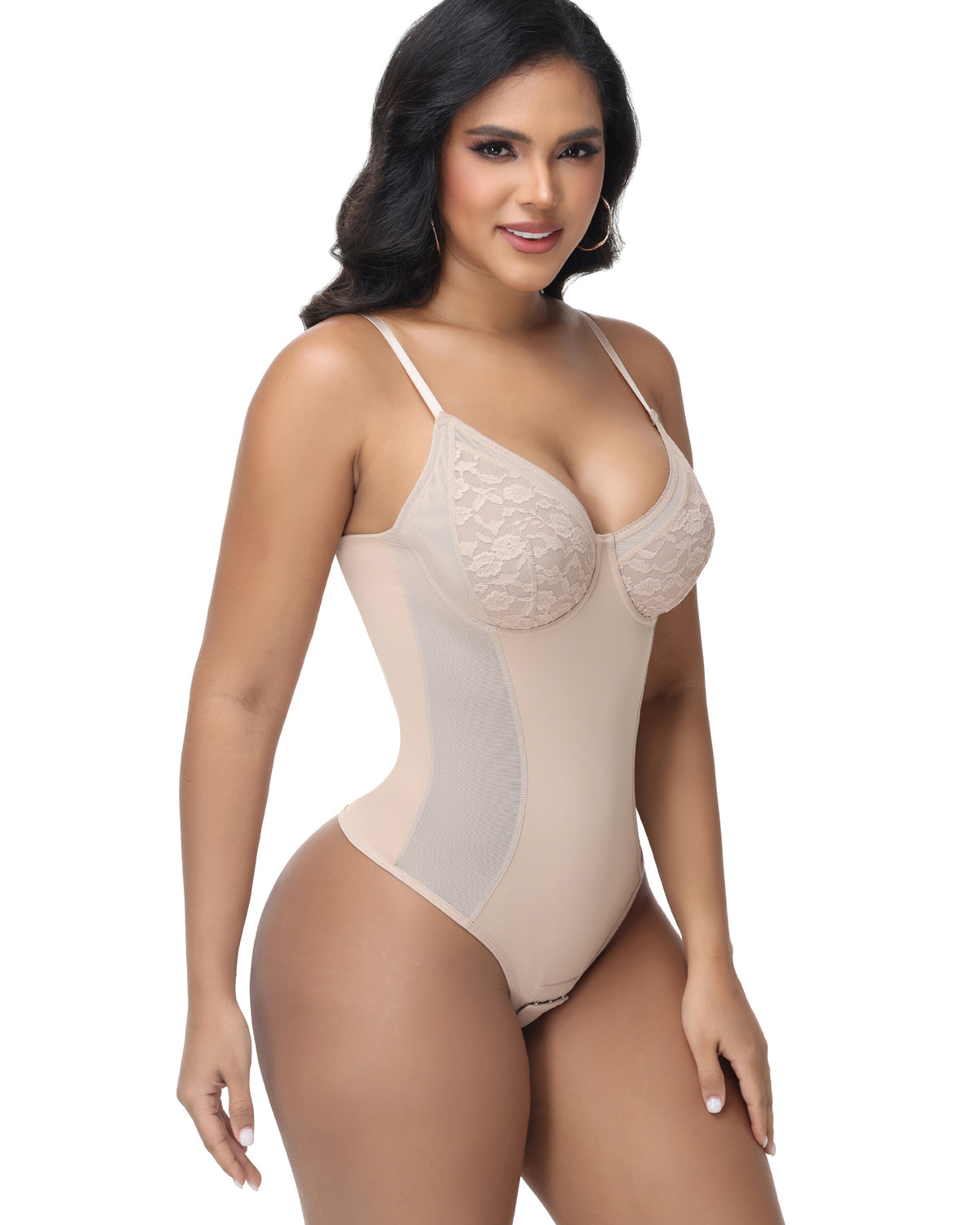 Shapshe® Body Modelador Tipo Tanga con Copa de Encaje y Control de Abdomen