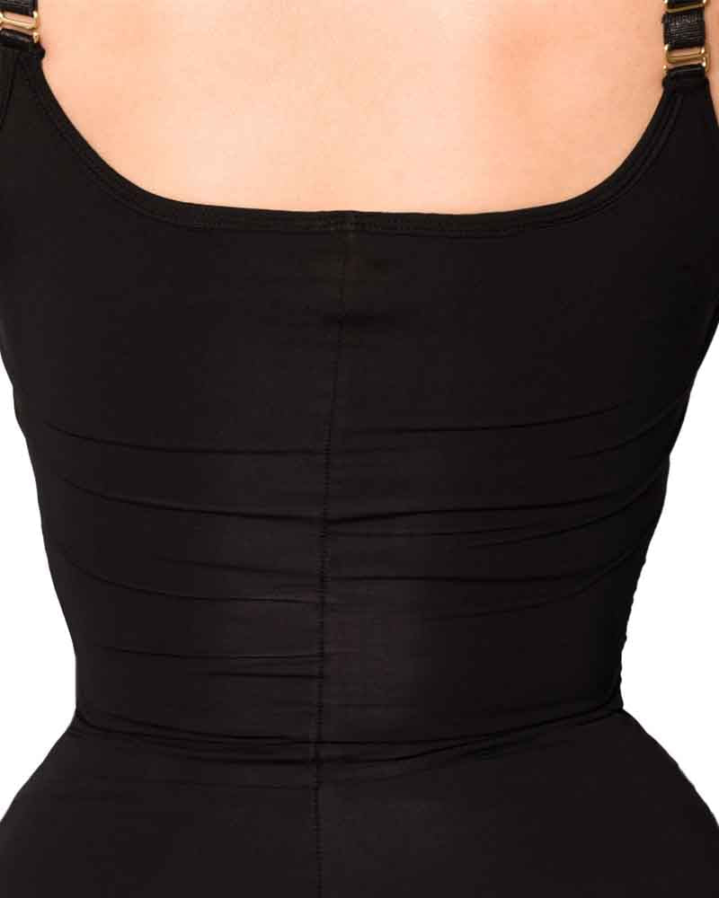 Traje de baño entero moldeador con control de abdomen y fruncido de cintura alta