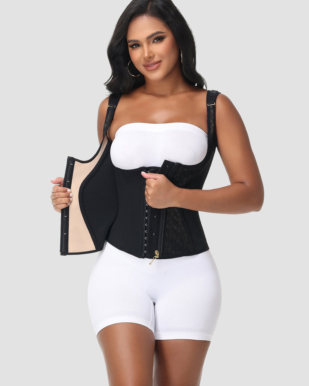 Chaleco Moldeador de Cintura con Control Abdominal de Doble Capa y Sosten Incorporado