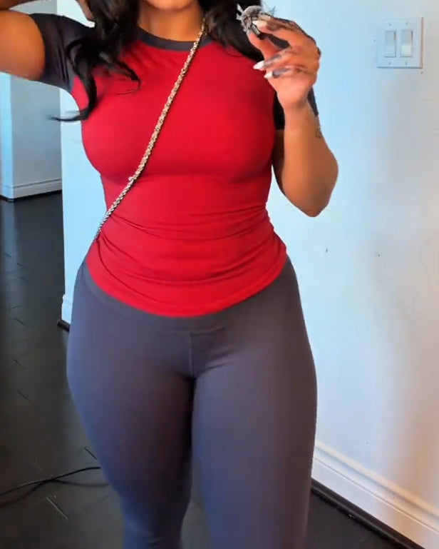 Conjunto Deportivo Ajustado de Dos Piezas para Yoga