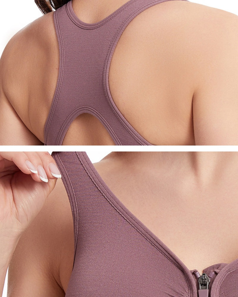 Sostén Push Up Antigolpes para Mujer con Espalda Hueca y Cierre Frontal