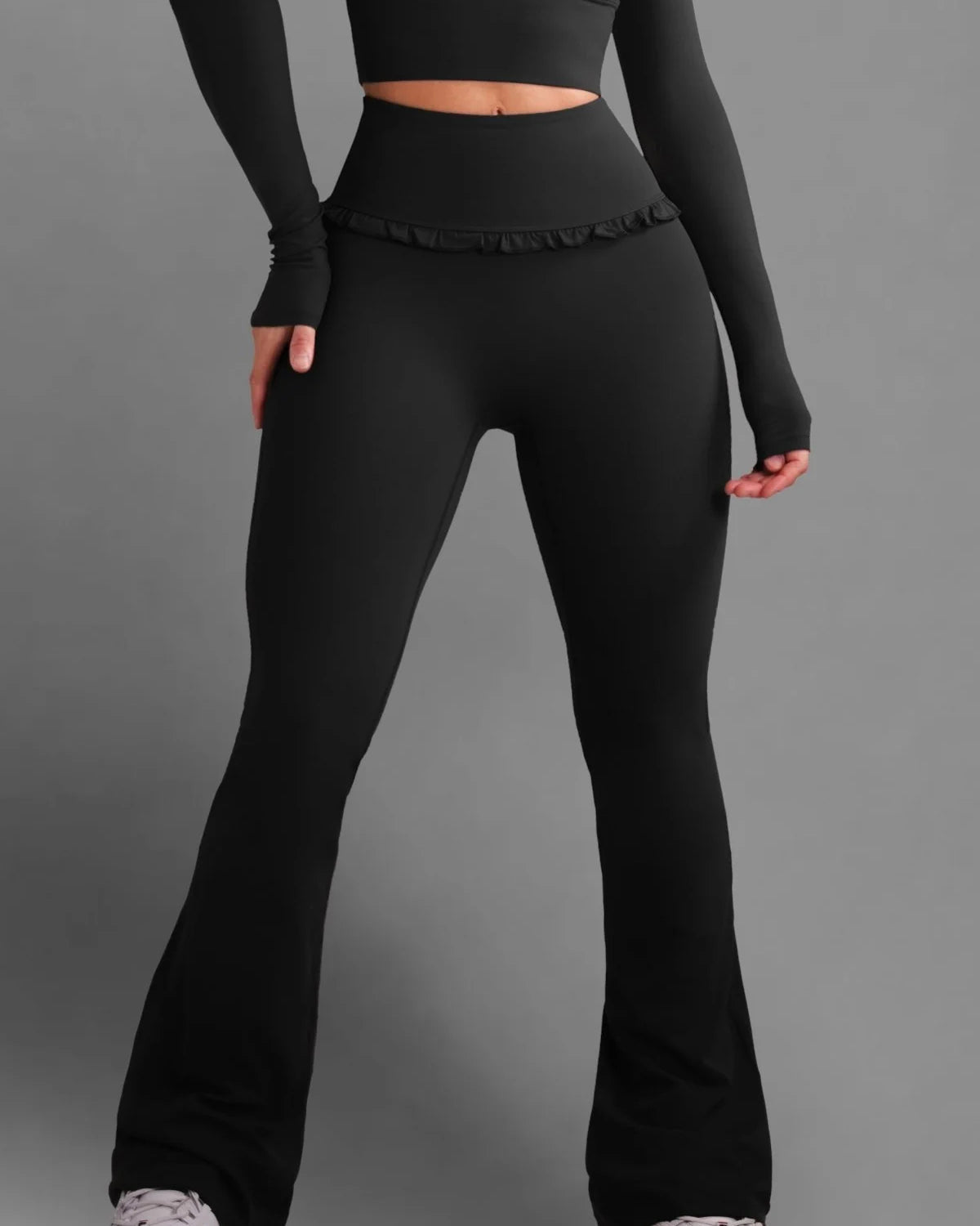 Leggings de Ballet con Volantes y Pierna Acampanada