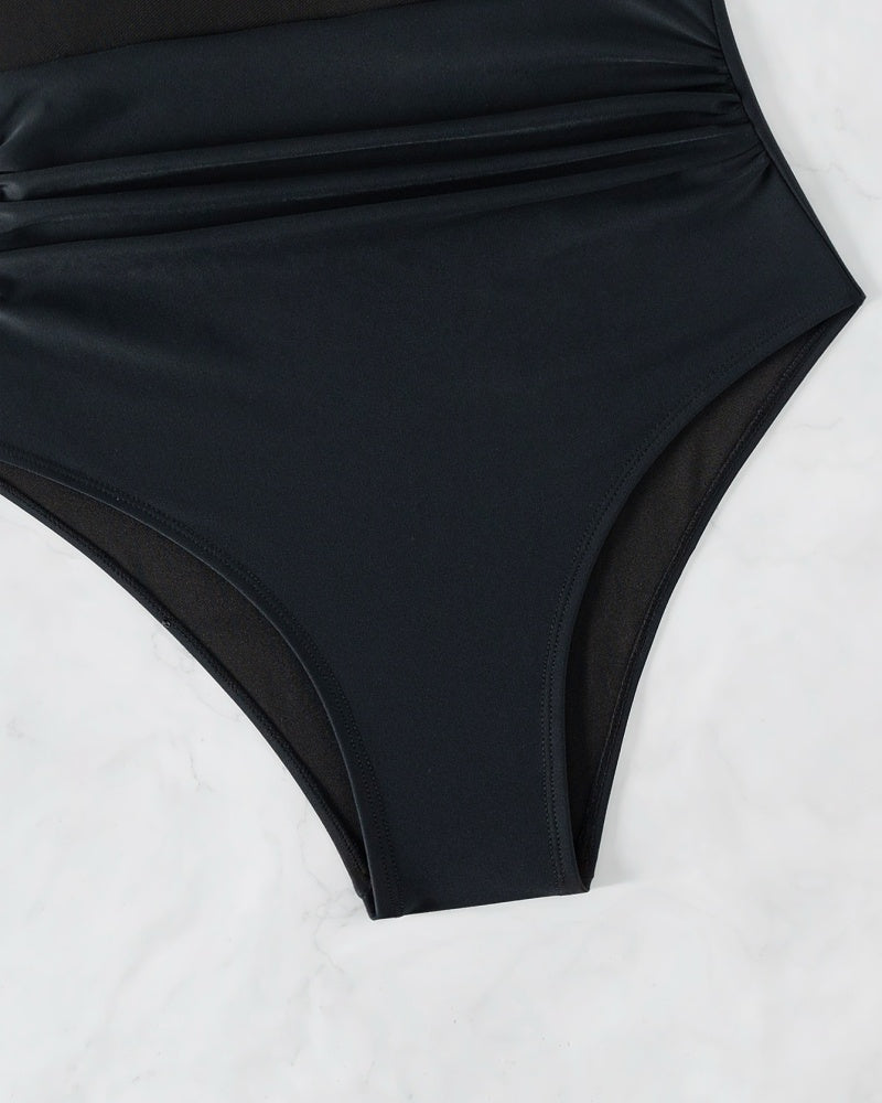 Sexy Deep V Mesh Backless One Piece Shapewear Swimsuit