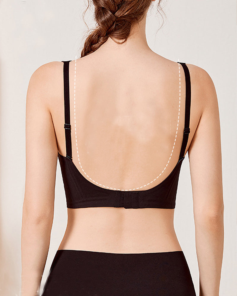 Sostenedor Femenino Sin Costuras, Sin Aros, Espalda Baja en U Profunda, Cómodo y Minimiza Volumen