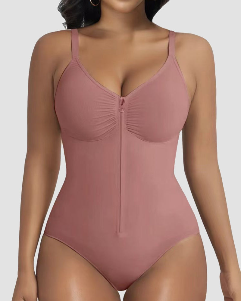 Body moldeador con control abdominal y cremallera frontal, en forma de triángulo