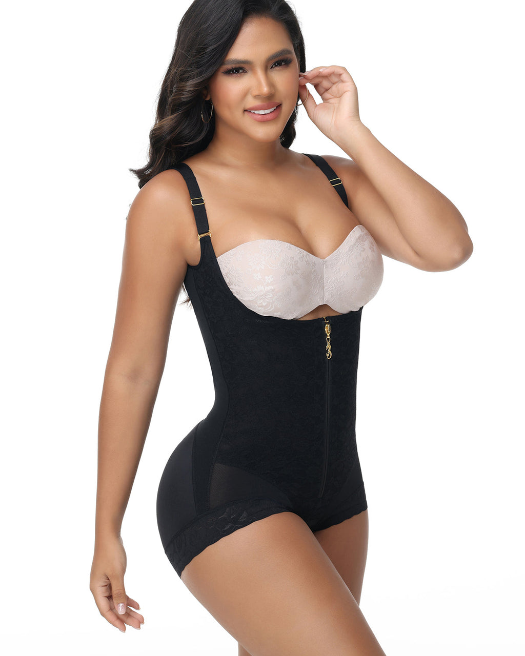 Shapshe® Fajas Colombianas Body Shaper con Encaje Frontal y Apertura en el Busto (Preventa)
