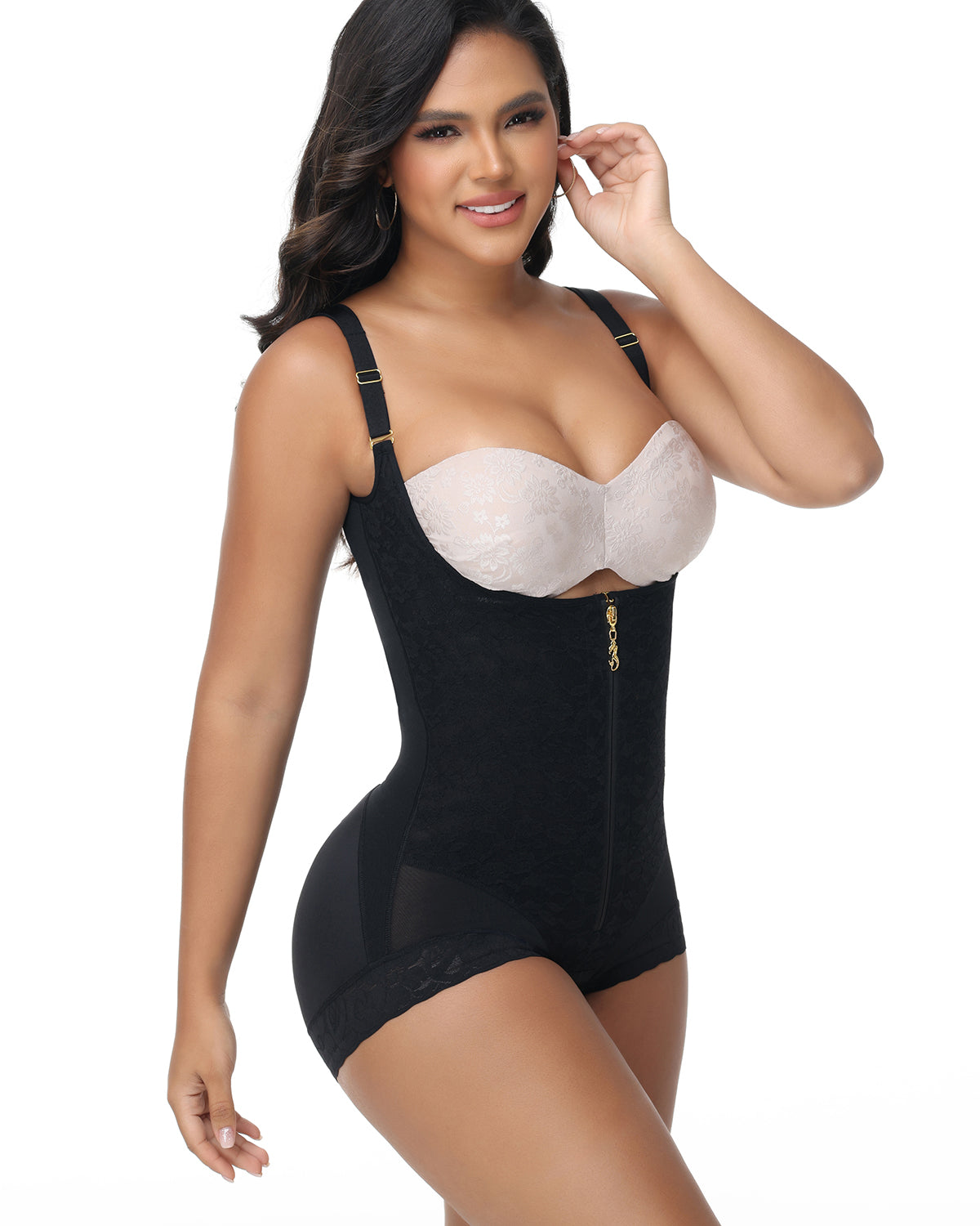 Shapshe® Fajas Colombianas Body Shaper con Encaje Frontal y Apertura en el Busto (Preventa)