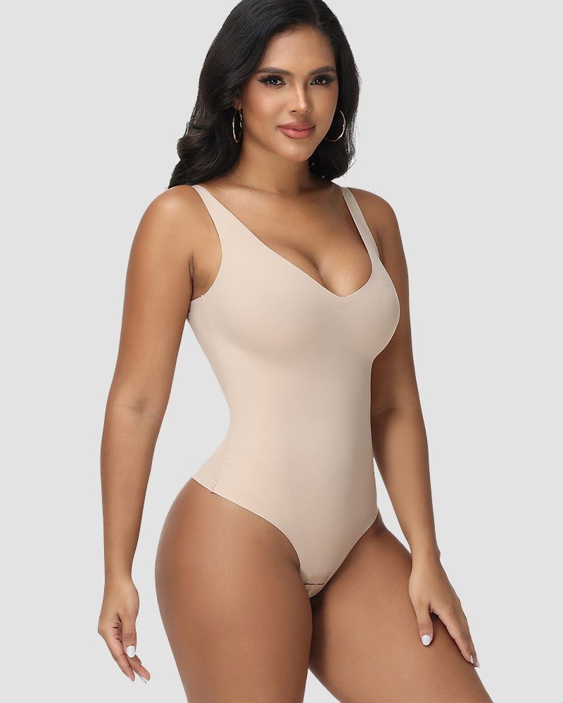 Shapshe® Body sin Costuras con Escote en V y Control de Abdomen tipo Tanga