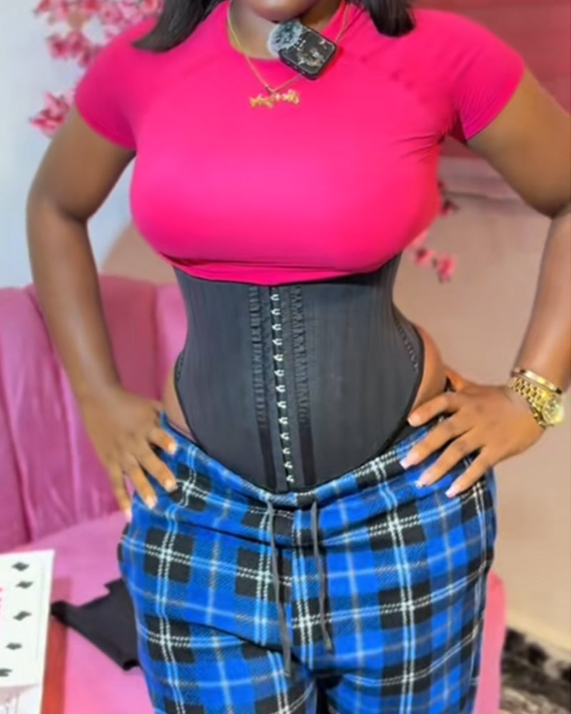 Corsé Faja de Cintura de Látex con 25 Varillas de Acero