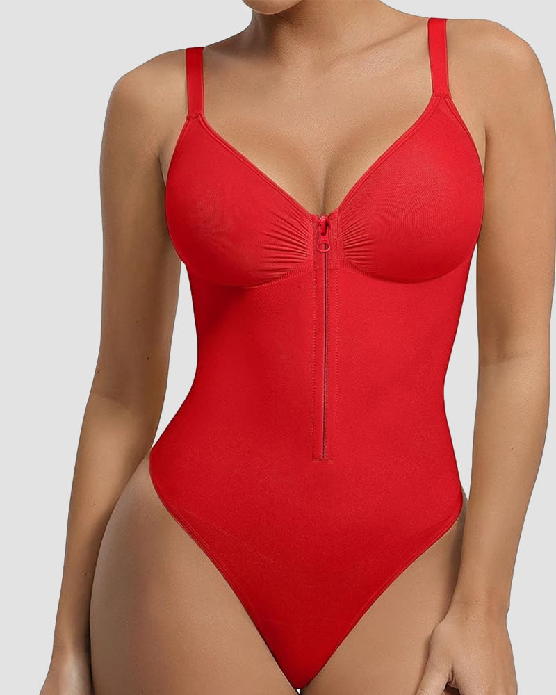 Body moldeador con control abdominal y cremallera frontal, en forma de triángulo
