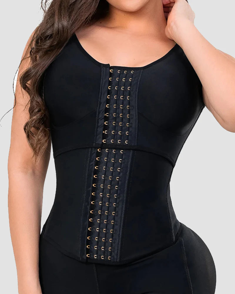 Top tipo corset de alta compresión con sujetador incorporado y entrenador de cintura