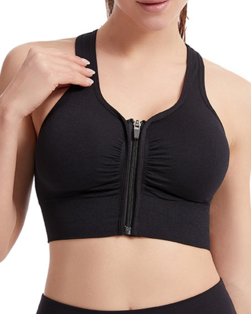 Sostén Push Up Antigolpes para Mujer con Espalda Hueca y Cierre Frontal