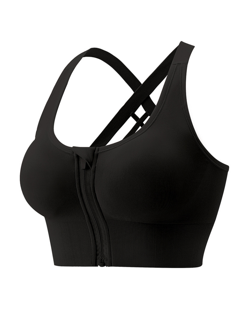 Sujetador deportivo push up anti-flacidez a prueba de golpes con cierre frontal para mujer