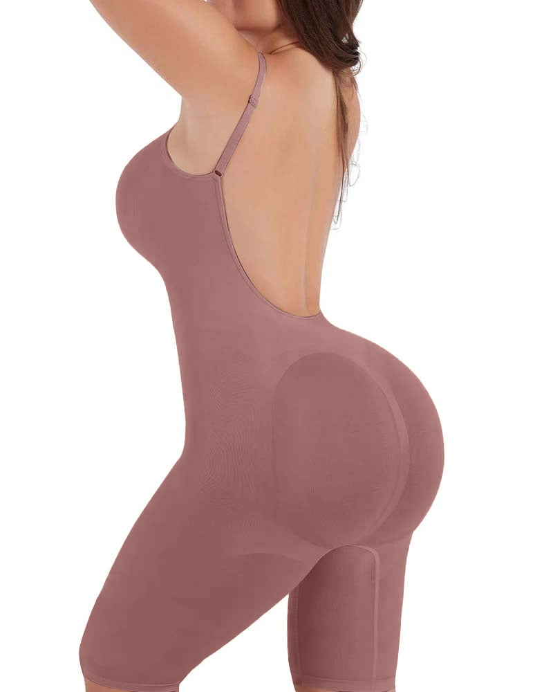 Body moldeador sin costuras, sin espalda, de longitud media con control de abdomen