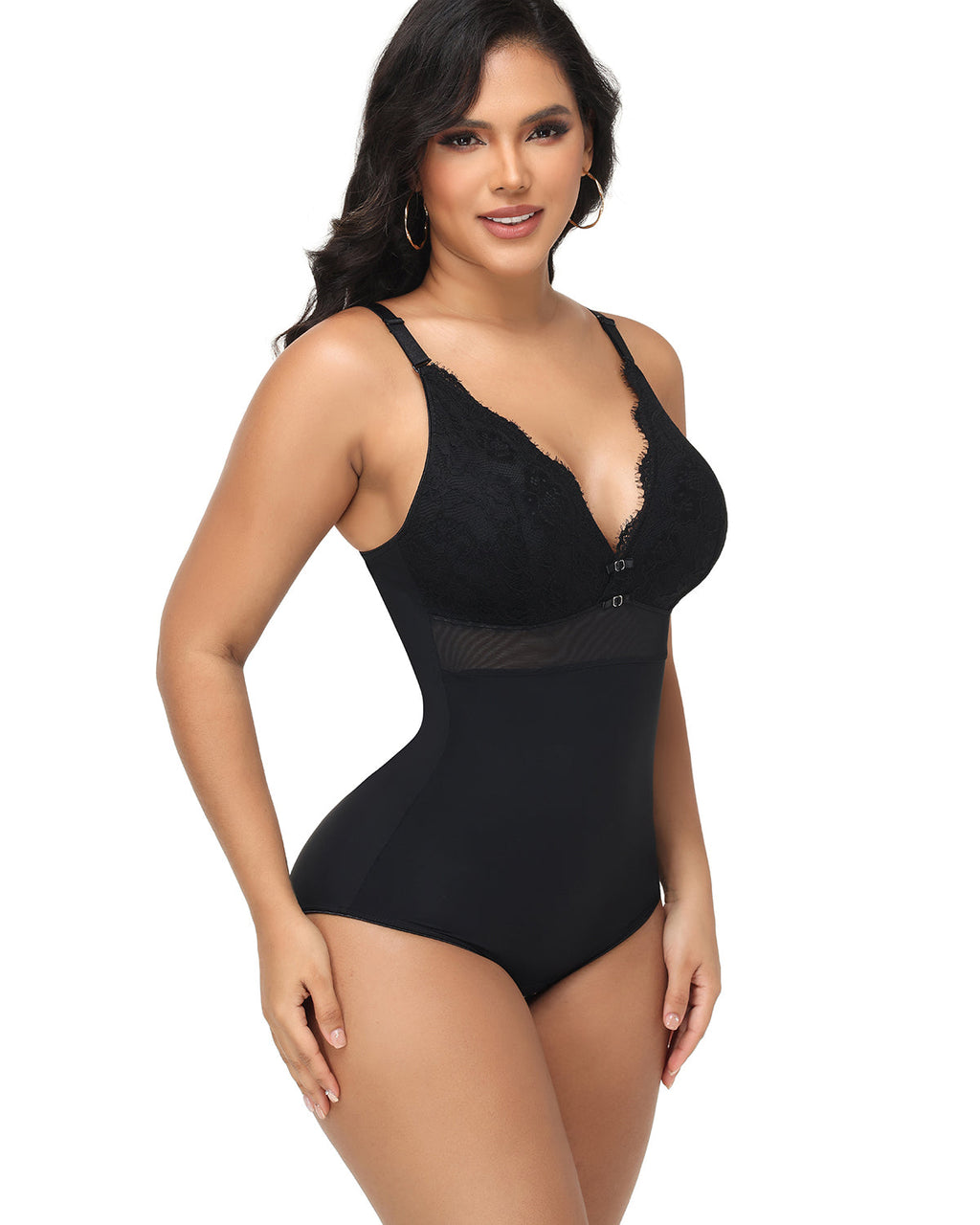 Shapshe® Body Moldeador con Panel de Encaje y Escote Profundo en V