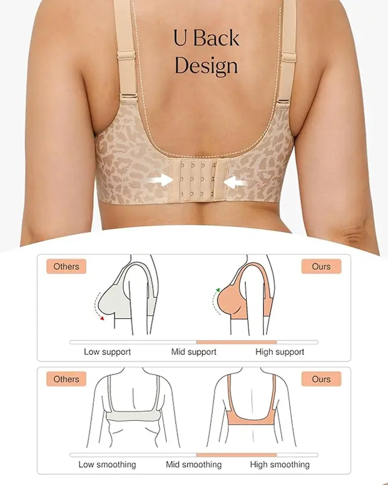 Sostén Push-Up Sin Costuras, Sin Aros y con Escote en V