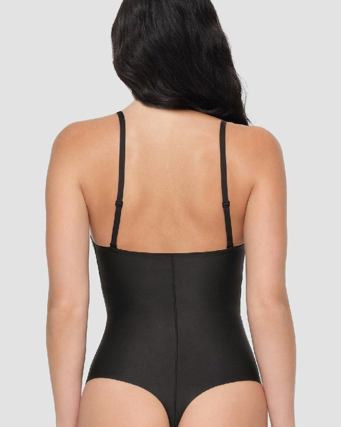 Shapshe® Bodysuit Tanga con Almohadilla Push Up Suave Moldeador de Cuerpo Sin Costuras con Escote Profundo en V