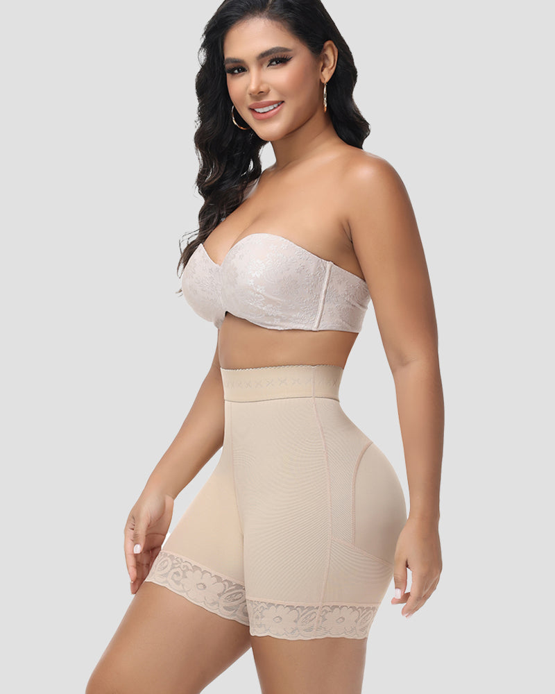 Shorts Moldeadores Levanta Glúteos de Cintura Alta con Encaje Shapshe® (Preventa)