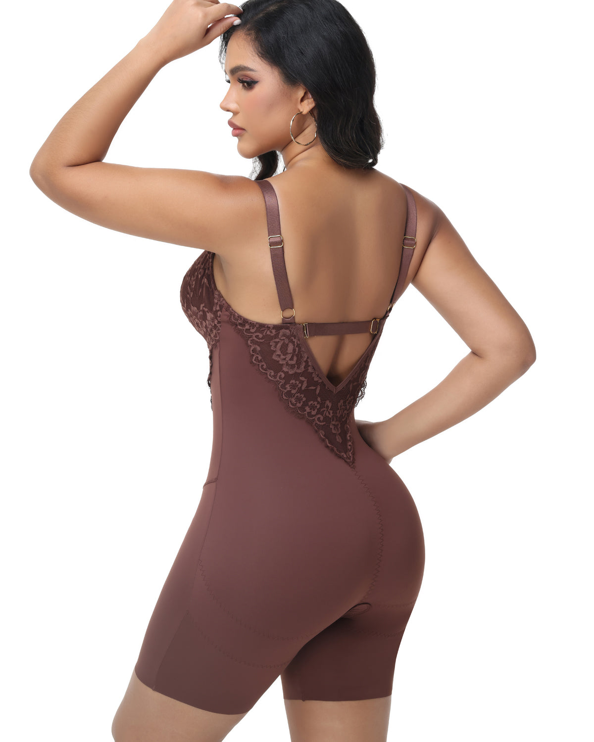 Shapshe® Body moldeador de encaje con escote profundo y espalda descubierta