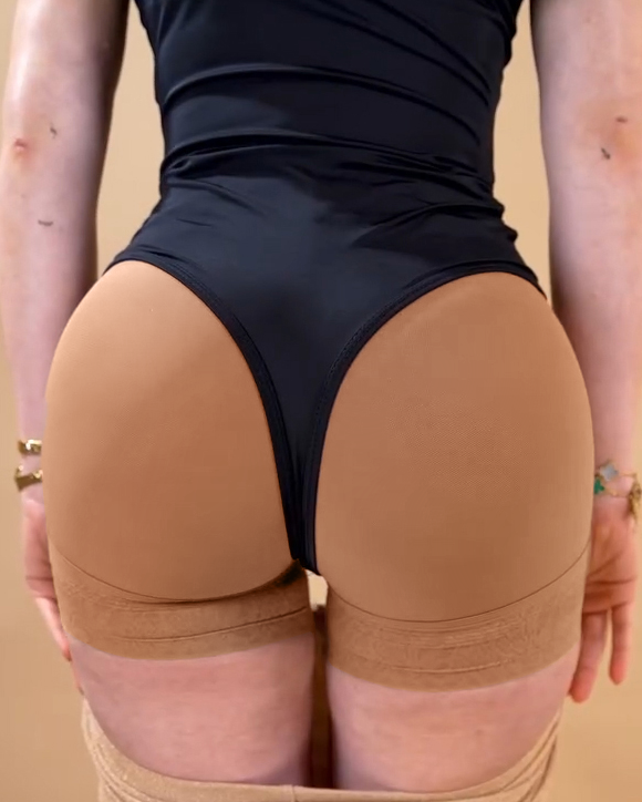 Shorts Moldeadores Levanta Glúteos de Malla Transparente Sin Costuras y Cintura Baja