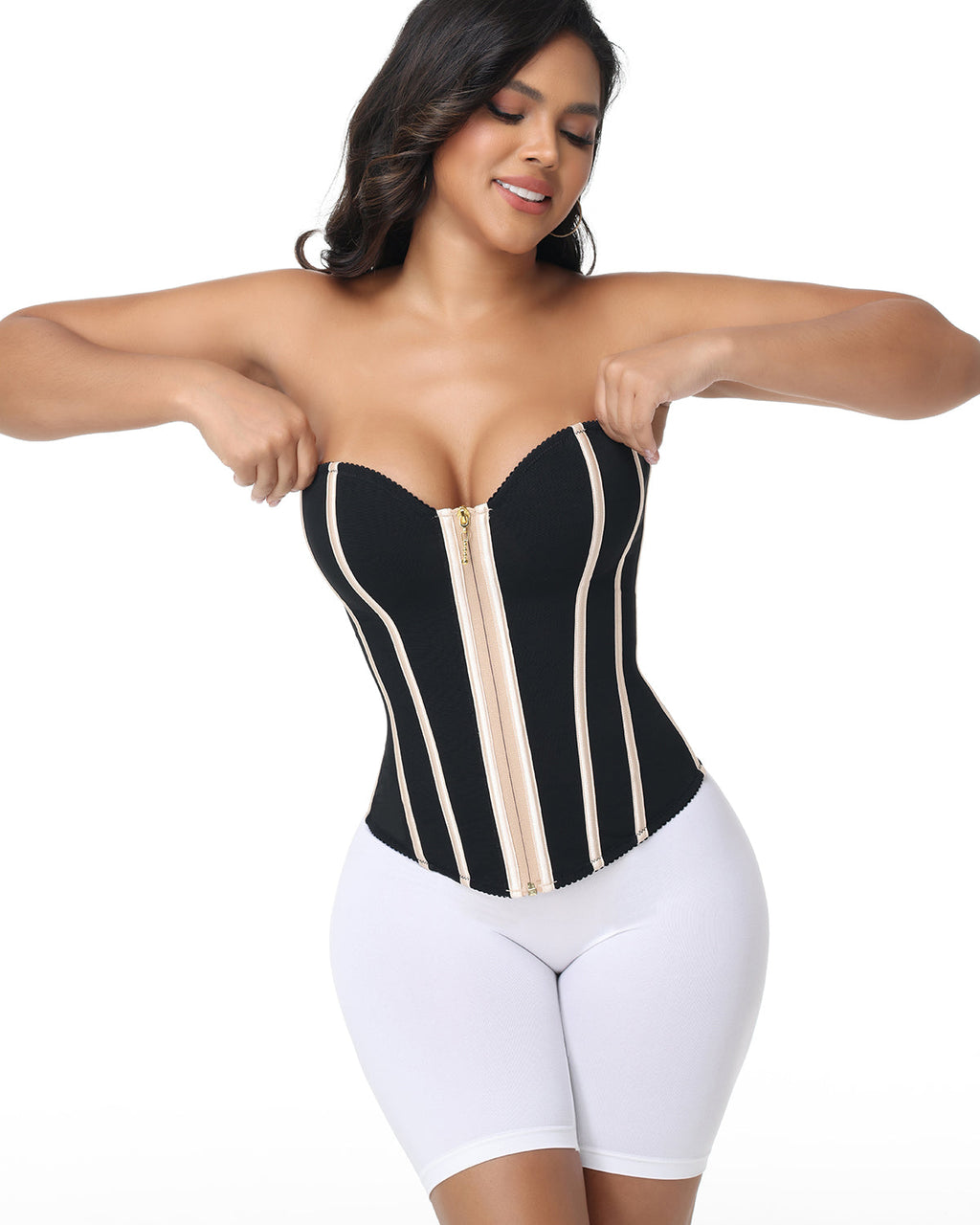 Shapshe® Fajas Colombianas Corsé con Cordones y Rayas en la Espalda (Preventa)