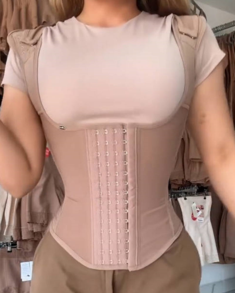 Fajas Colombianas Corsé Reductor de Abdomen con Ganchos