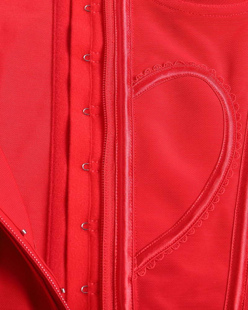Shapshe® Fajas Colombianas Corset Top con Cremallera Entrenador de Cintura Love Pattern