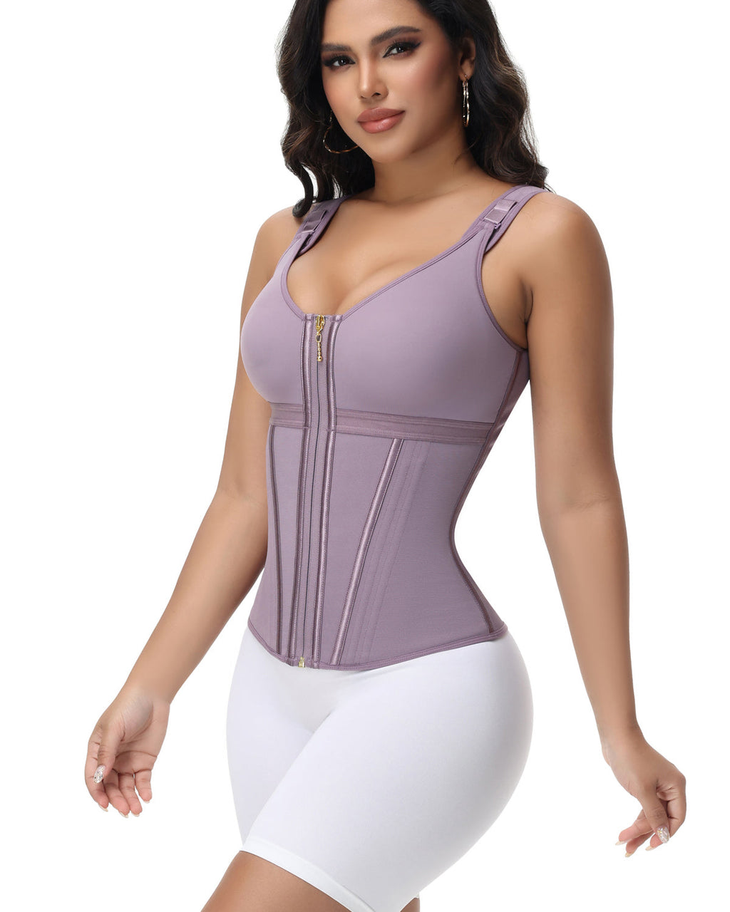 Shapshe® Corsé de Látex con Varillas para Mujer, Cierre de Cremallera, Moldeador de Abdomen con Sujetador
