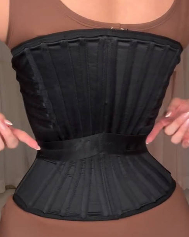 Fajas Colombianas Corset Moldeador de Cintura con Varillas y Banda Elástica