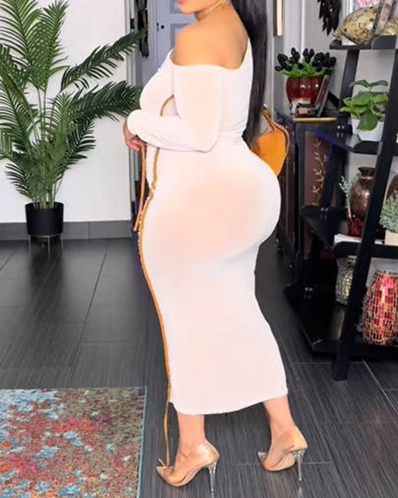 Sexy Breathable Off Shoulder Slim Fit Dress for Women