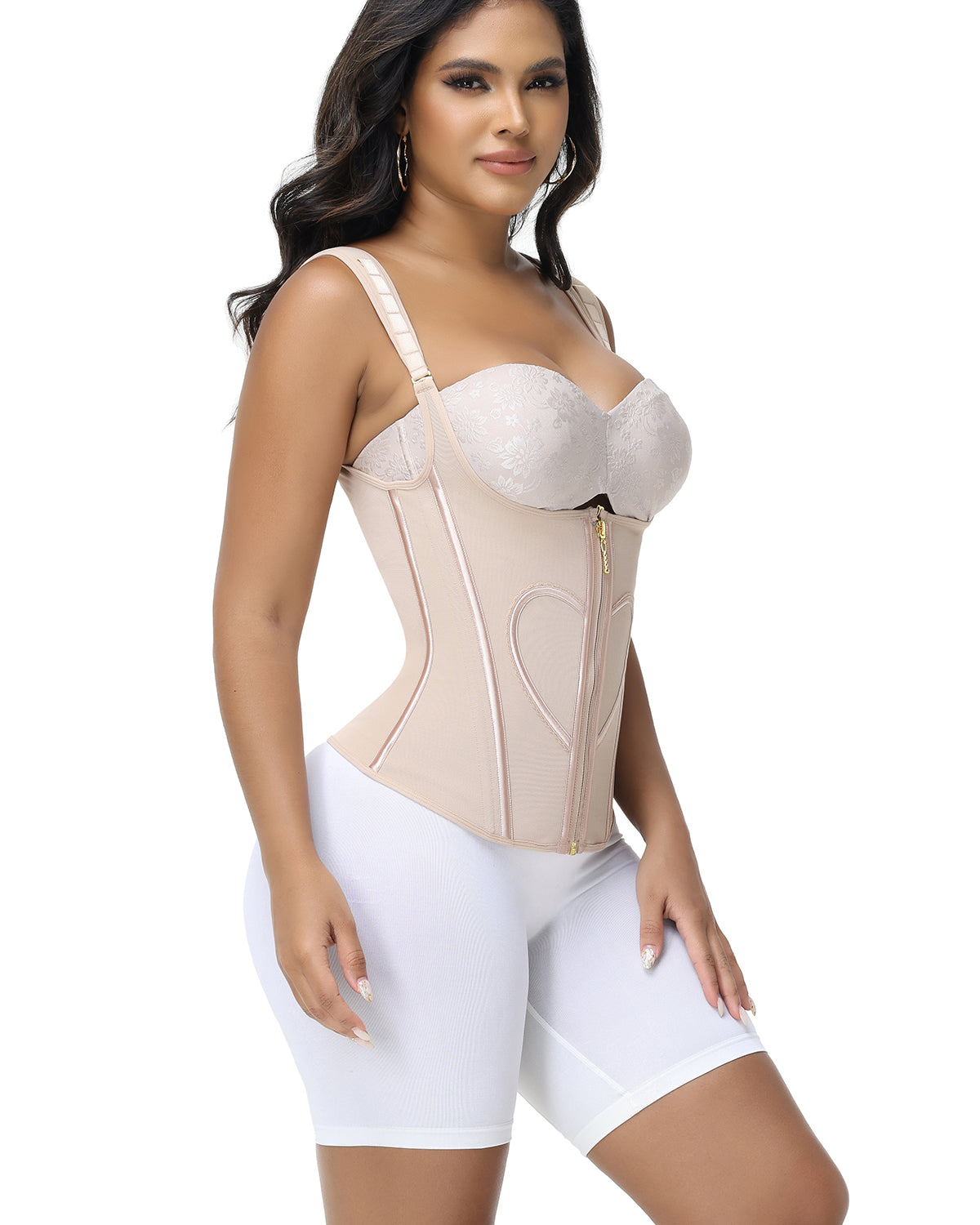 Shapshe® Fajas Colombianas Top tipo Tank con Diseño de Corazones Cinturilla Reductora