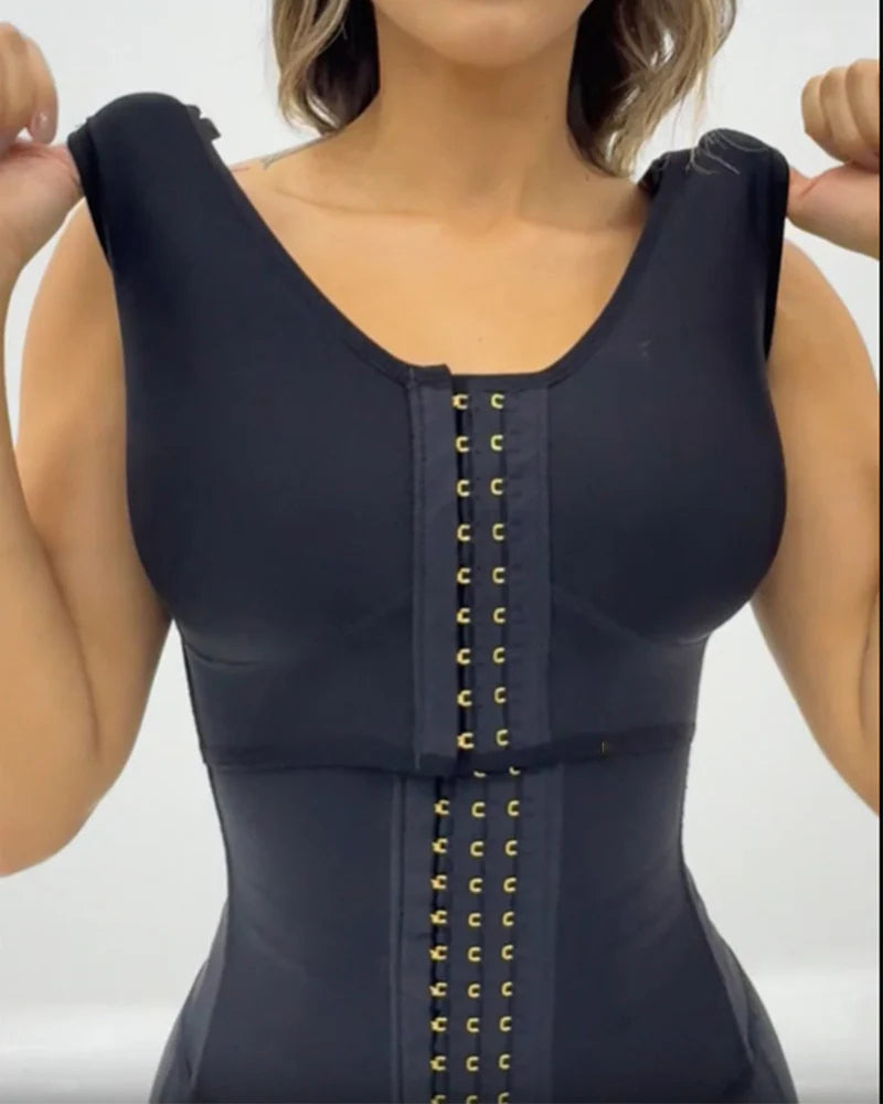 Top tipo corset de alta compresión con sujetador incorporado y entrenador de cintura