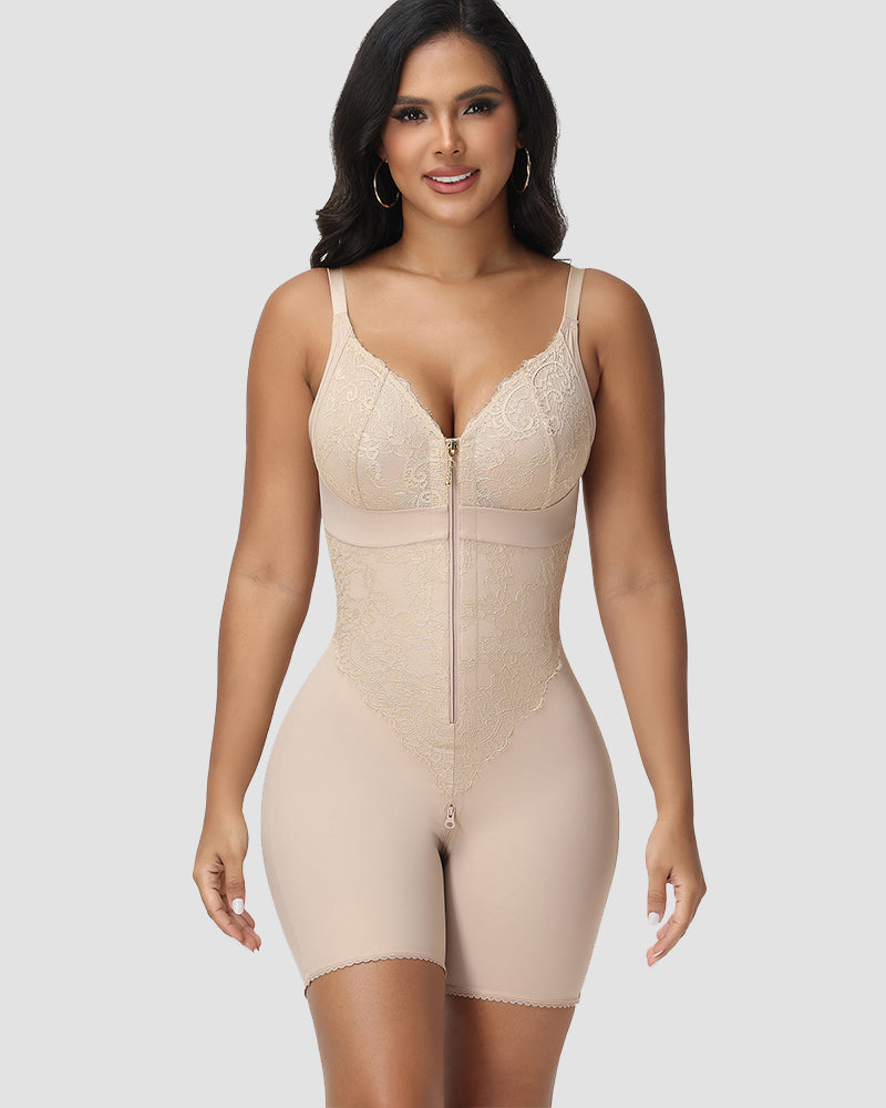 Moldeador Corporal Completo Shapshe® con Panel de Encaje y Cierre Frontal