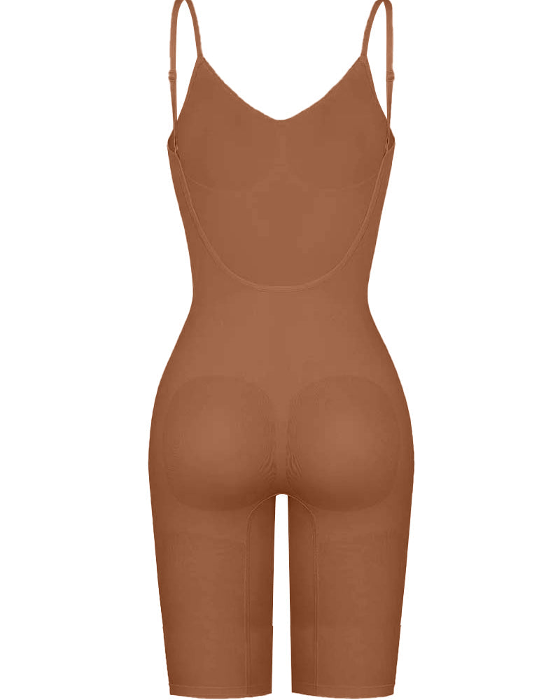 Body moldeador sin costuras, sin espalda, de longitud media con control de abdomen