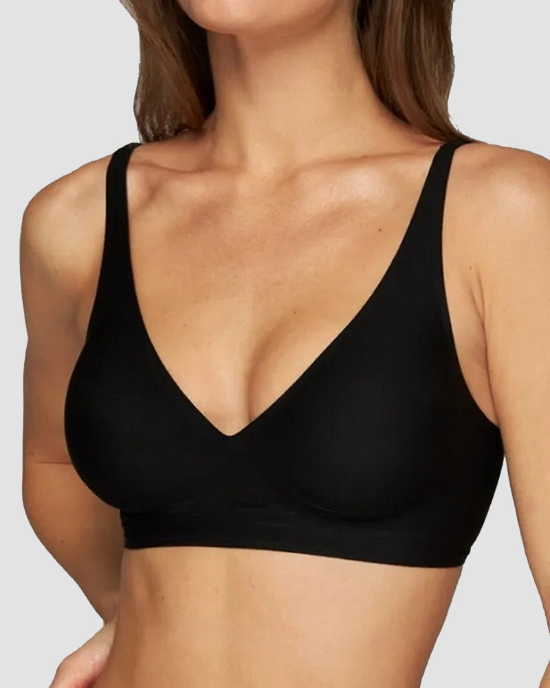 Brasier inalámbrico push up sin costuras con escote en V