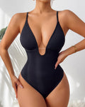 Body de Moldeador Tipo Tanga con Control de Abdomen y Escote Profundo Sin Costuras