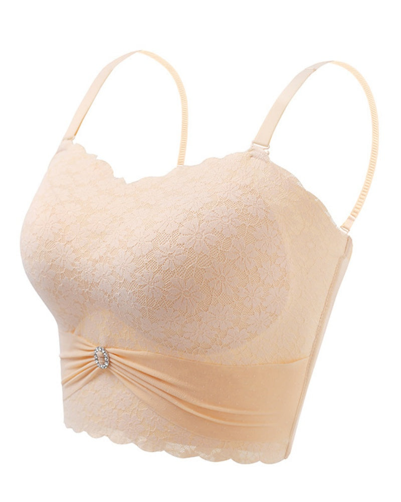 Sostén Sexy Push Up Antideslizante Sin Aros con Tirantes Removibles