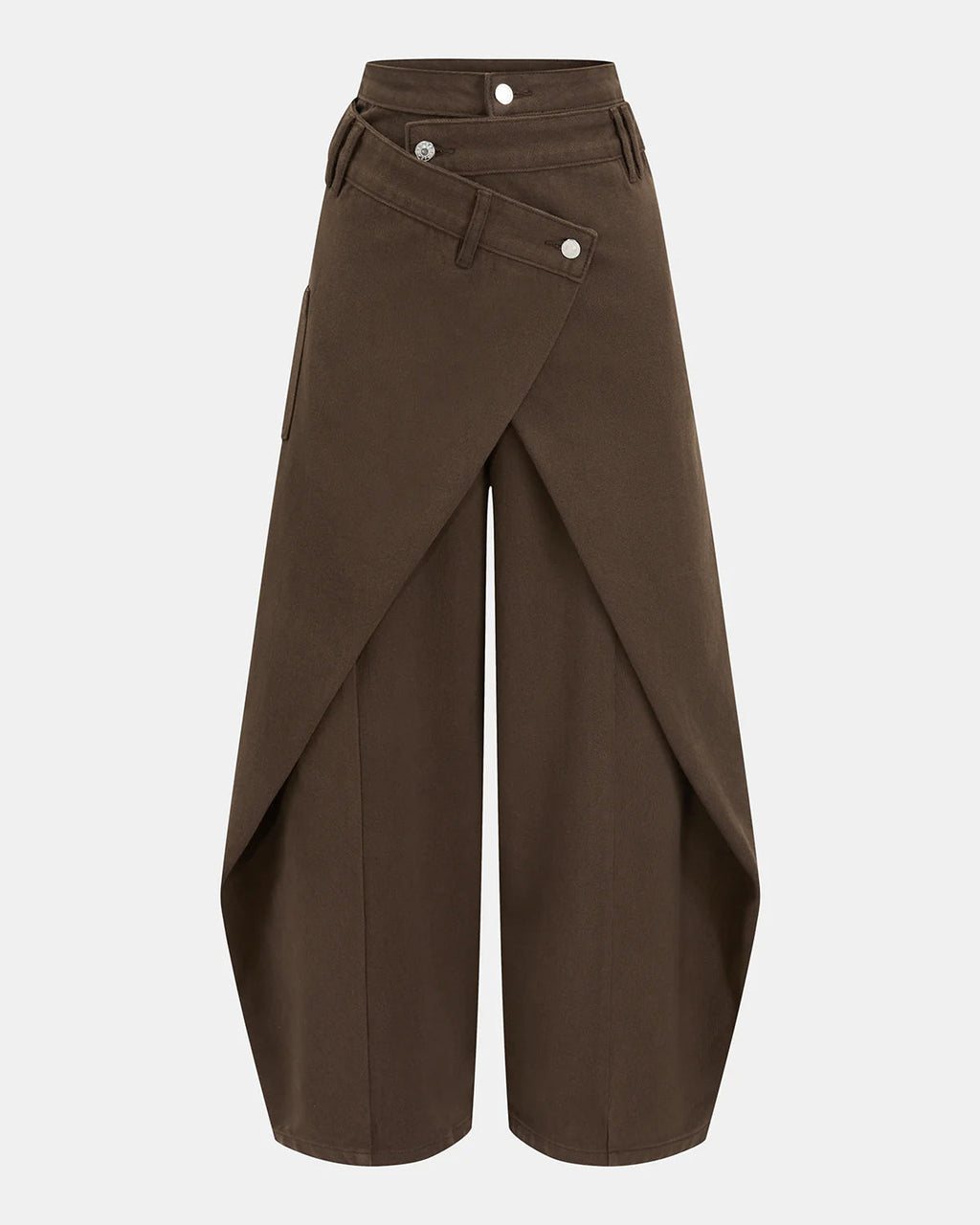 Jeans de pierna ancha con cintura alta y frente cruzado