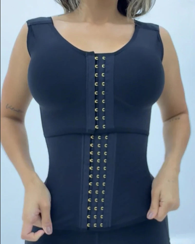Top tipo corset de alta compresión con sujetador incorporado y entrenador de cintura