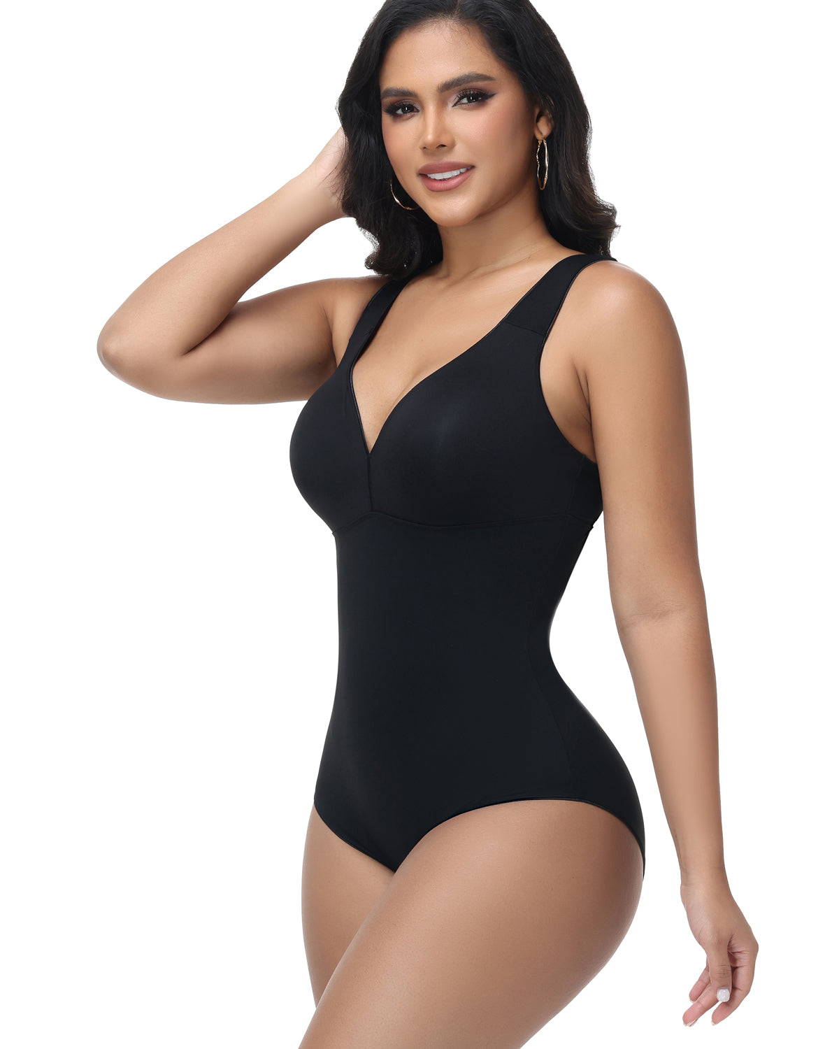 Shapshe® Body moldeador con escote en V, tirantes anchos y efecto abdomen plano