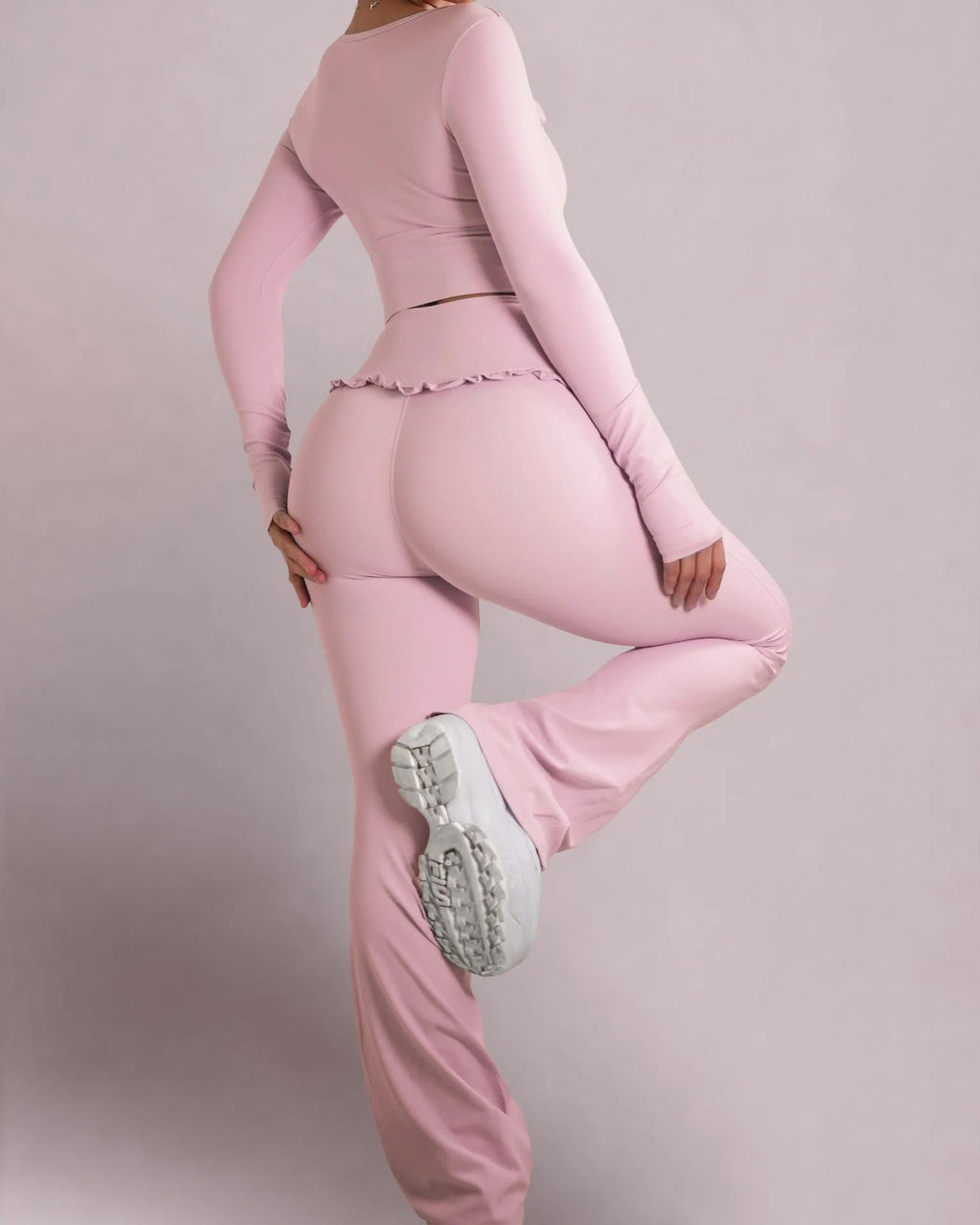 Conjunto Deportivo de Ballet con Volantes, Ajustado, Alta Elasticidad para Fitness y Yoga