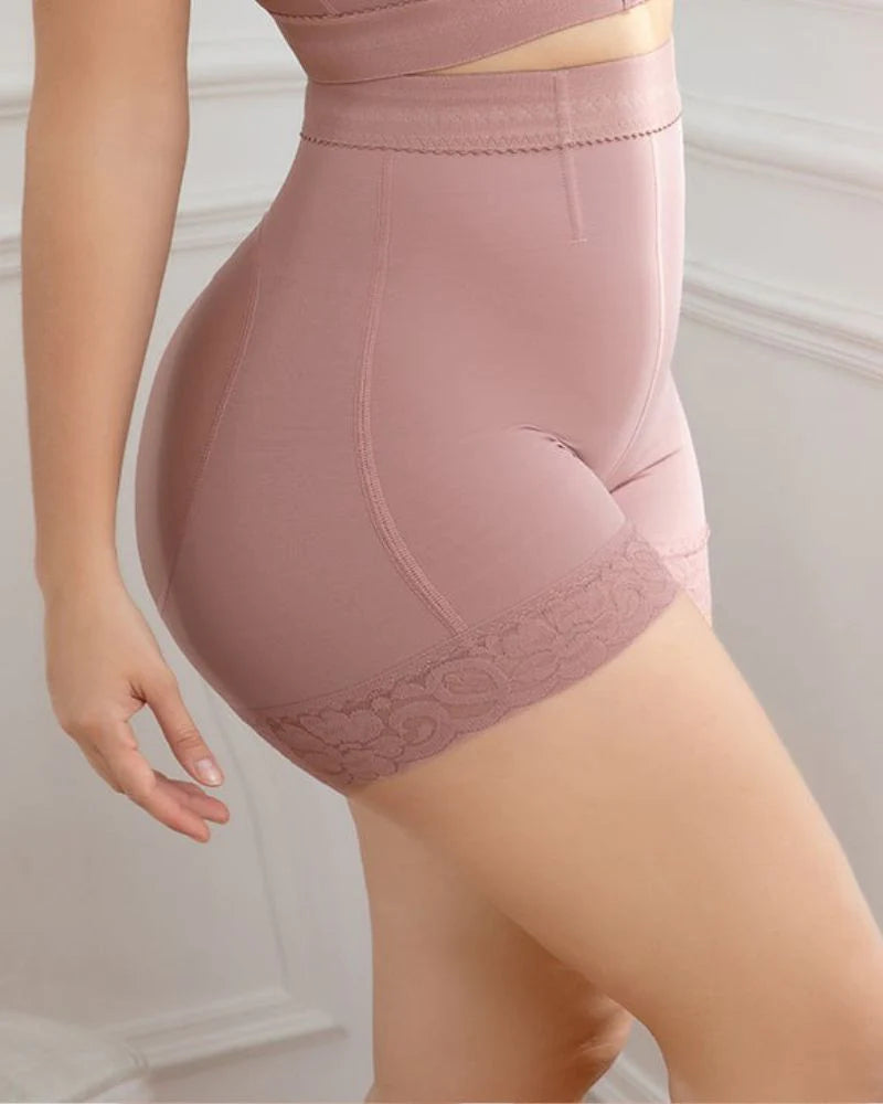 Shapshe® Faja Levanta Glúteos para Mujer de Encaje Sin Costuras Moldeadora Color Marrón Rosado