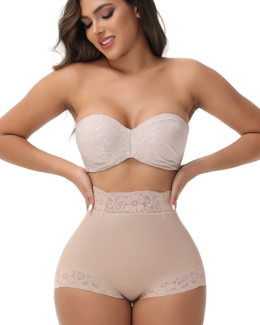 Shapshe® Panty Moldeador Levantador de Glúteos de Cintura Media con Encaje Sin Costuras