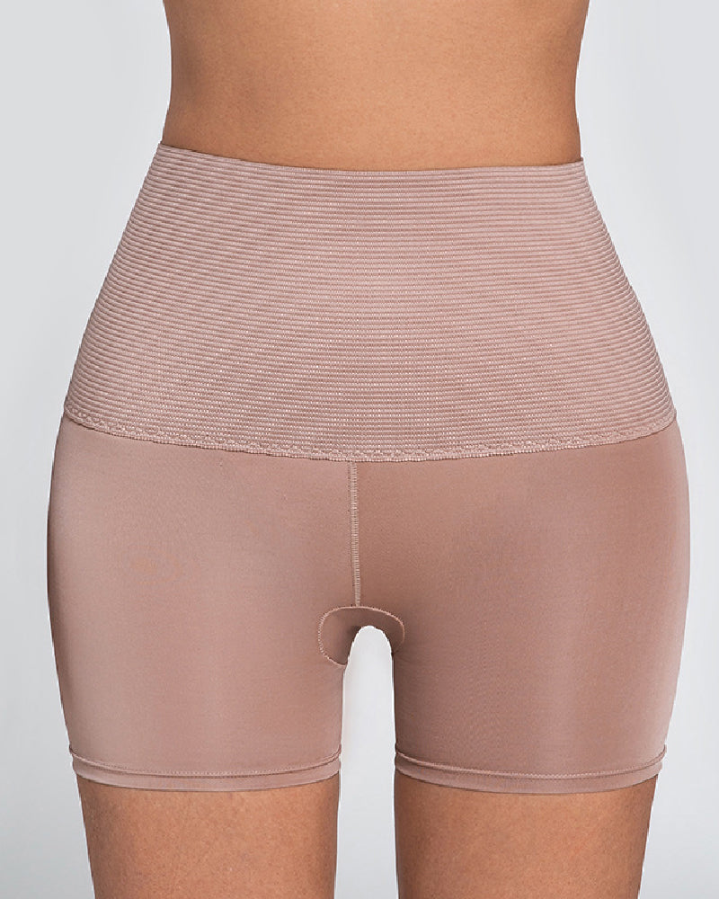 Shorts moldeadores sin costuras de cintura alta con levantador de glúteos y control de abdomen slim