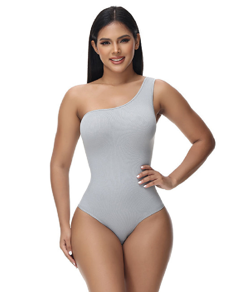 Shapshe® Body Ajustado Sexy de Una Sola Manga Sin Mangas con Textura Acanalada y Estilo Tank Top Elastizado