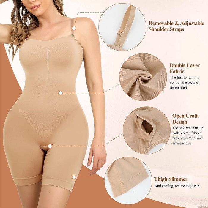 Body de Adelgazamiento Sin Mangas con Tirantes Removibles